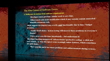 Software errors, faults and failures