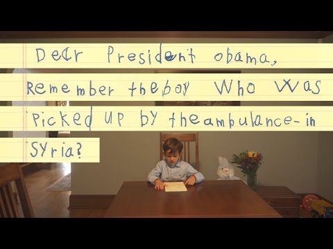 <p>Alex is six years old. After seeing a distressing photo of a young boy in Syria, Alex wrote a letter asking President Obama to help bring that boy to America so he could be part of Alex&#x27;s family. Learn more: www.whitehouse.gov/refugees</p>