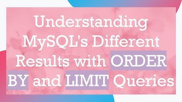 Understanding MySQL