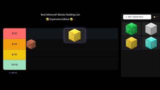Ranking Minecraft Blocks Tier List (Part 2) #minecraft