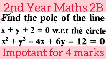 Inter 2nd Year Maths 2B|| pole of the line x+y+2=0 w.r.t circle in telugu@maths naresh eclass