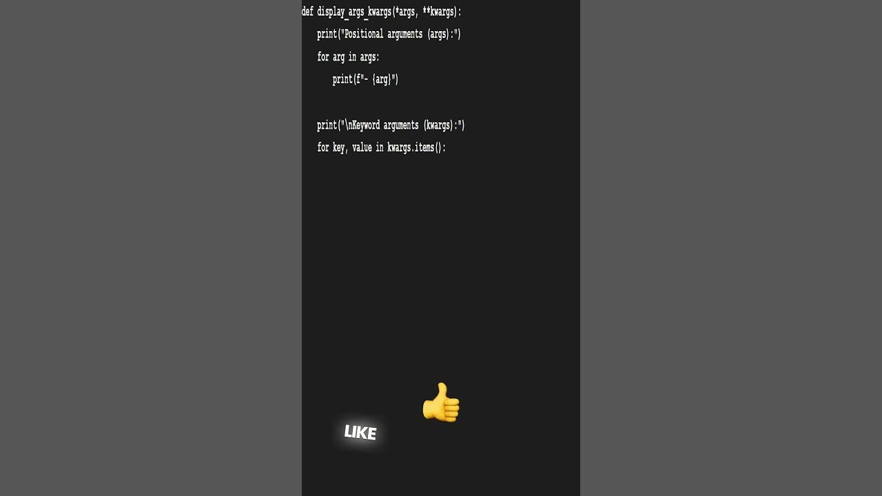 Unlock Python Secrets: Master *args & **kwargs in 60 Seconds! # ...
