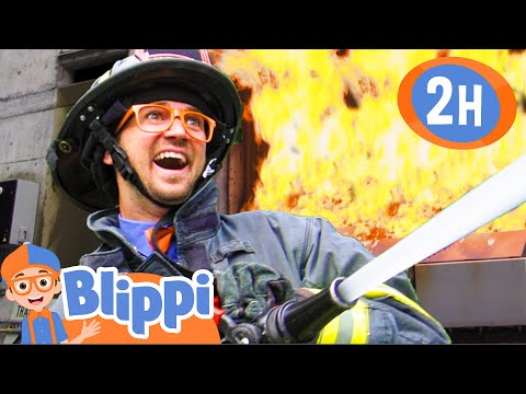 Blippi Becomes a Fireman and Puts Out a Fire! | 2 HOURS OF BLIPPI TOYS | Educational Videos for Kids