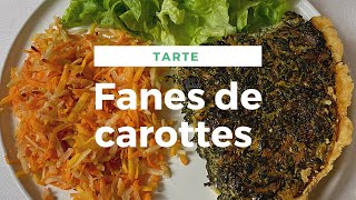 Délicieuse tarte avec des fanes de carottes et épinards