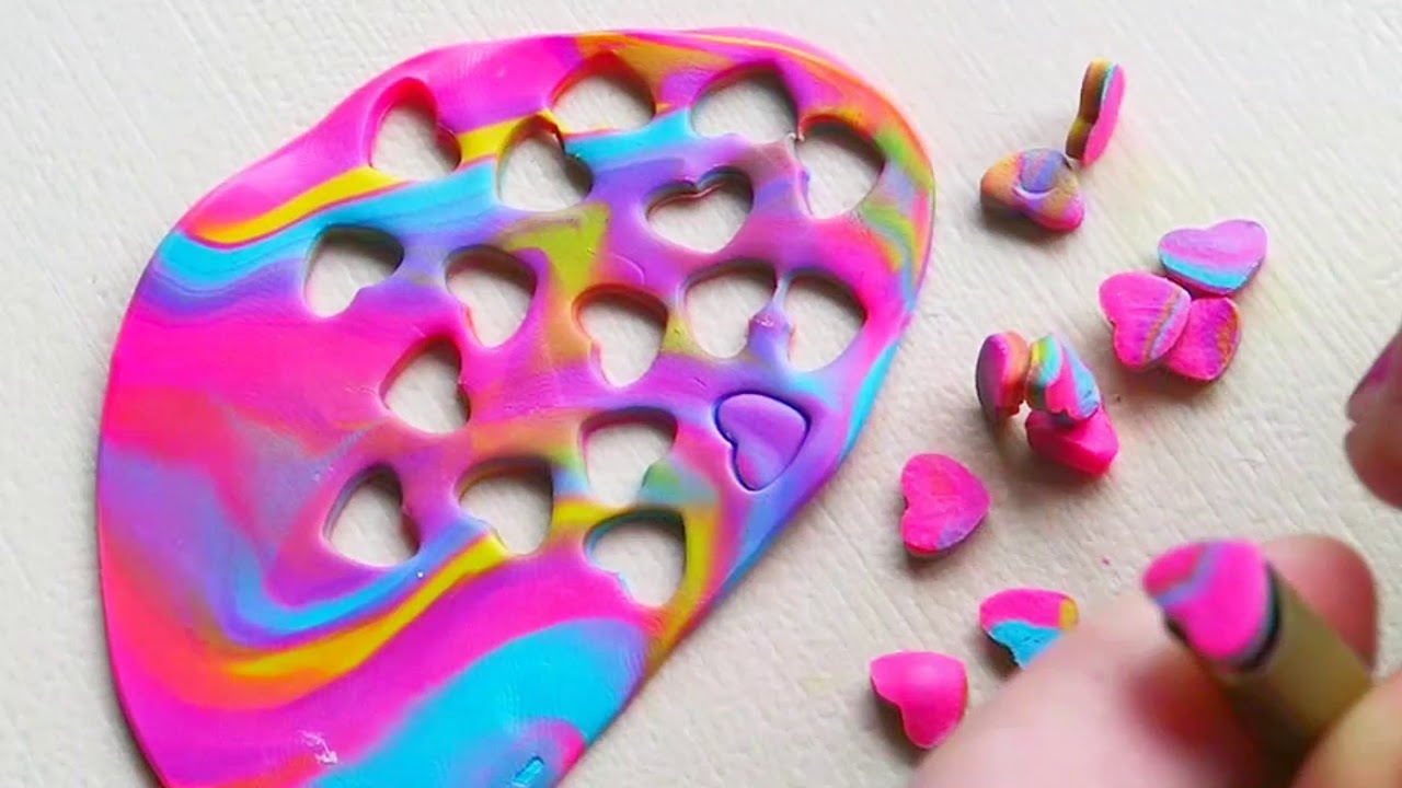 Polymer Clay Tutorial: How to make cut-out hearts - YouTube