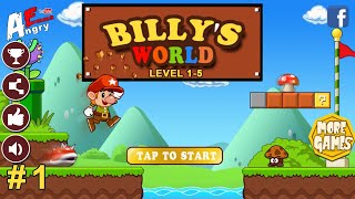 Super Billy's World: Jump & Run Adventure Game - Gameplay #1 level 1-5 (Android) screenshot 1