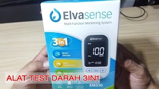 Alat Test Darah 3in1 ELVA SENSE Alat kesehatan GULA DARAH CHOLESTROL ASAMURAT