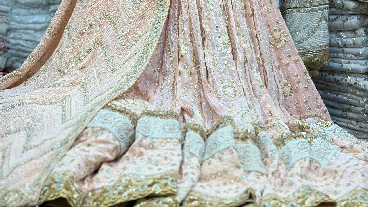 Chikenkary lehngha | Bridal Nikka Dress | Gotawork | Designer stiched Gharara | Frocks | Pure Mukesh