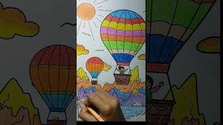 Mewarnai Gambar Balon Udara/Coloring Hot Air Baloons #shorts #mewarnai #coloring #pensilwarna