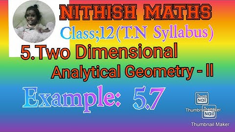Class:12, Example 5.7, Chapter 5.Two Dimensional Analytical Geometry II