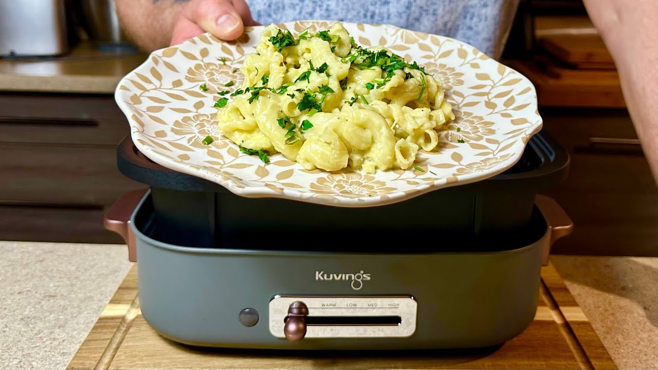 Makaron CZTERY SERY danie jednogarnkowe - MultiGrill Kuvings i młynek Finamill