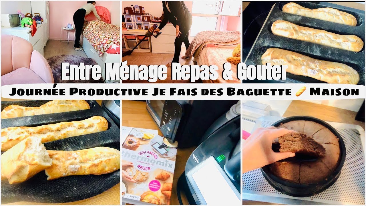 Maman Organisée Productive ✨ Ménage  ✅ Baguette MAISON ✨ Recette FACILE & goûter FACILE 🍫 