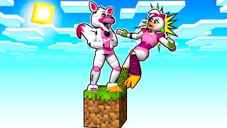 One Block SKYBLOCK with Funtime Foxy and Glamrock Chica in Minecraft