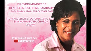 Funeral Service Of Henrietta Josephine Rambally