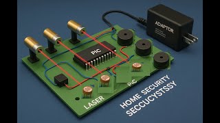 HVS-4593. Home security based on LASER lighting and PIC Microcontroller #security #buzzer #laser