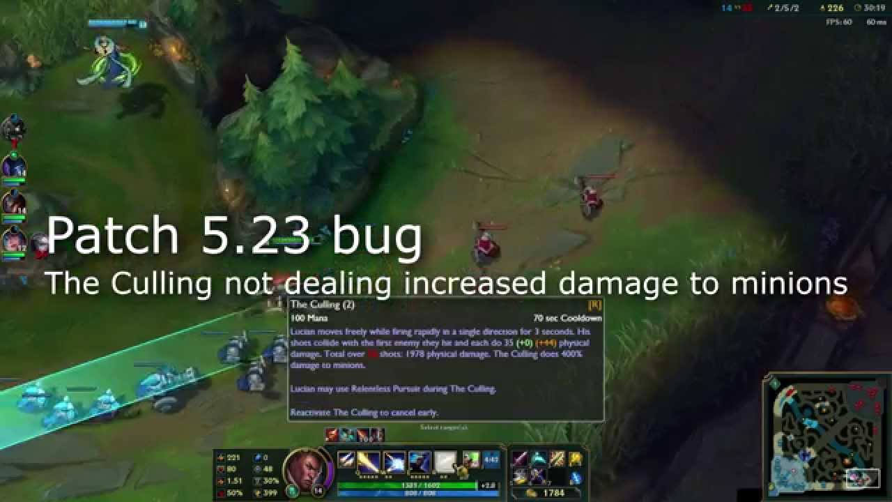Patch 5.23 bug - The Culling not dealing increased damage to minions