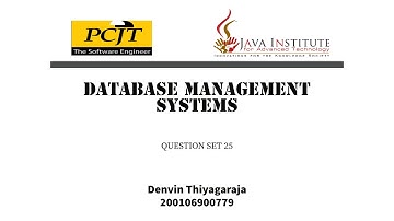 DBMS Question Session Task 25 | 1st Year | Semester 01 | Java Institute
