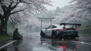4K Porsche GT3 RS in Sakura Rain 🌸 | Japanese Zen Live Wallpaper | Relaxing Loop screenshot 5