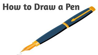 How to Draw a Pen in Ms paint II How to draw a Fountain Pen II Pen drawing