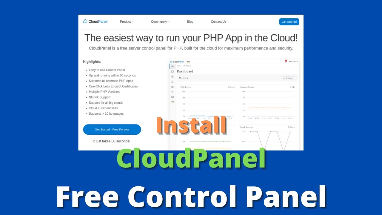 web control panel  2022 Update  Cài đặt CloudPanel.io (Bảng điều khiển lưu trữ miễn phí, Debian 10, Nginx)