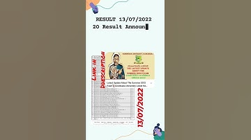 Gondwana University SUMMER 2022 RESULT 13/07/2022 📣20 Result Announced Today