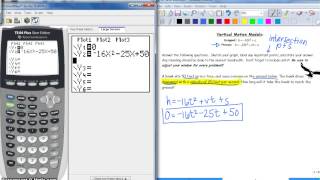 Unit 9--Vertical Motion Model--Negative Velocity Profile