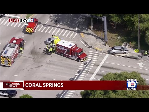 First responders rush to scene of fatal crash in Coral Springs