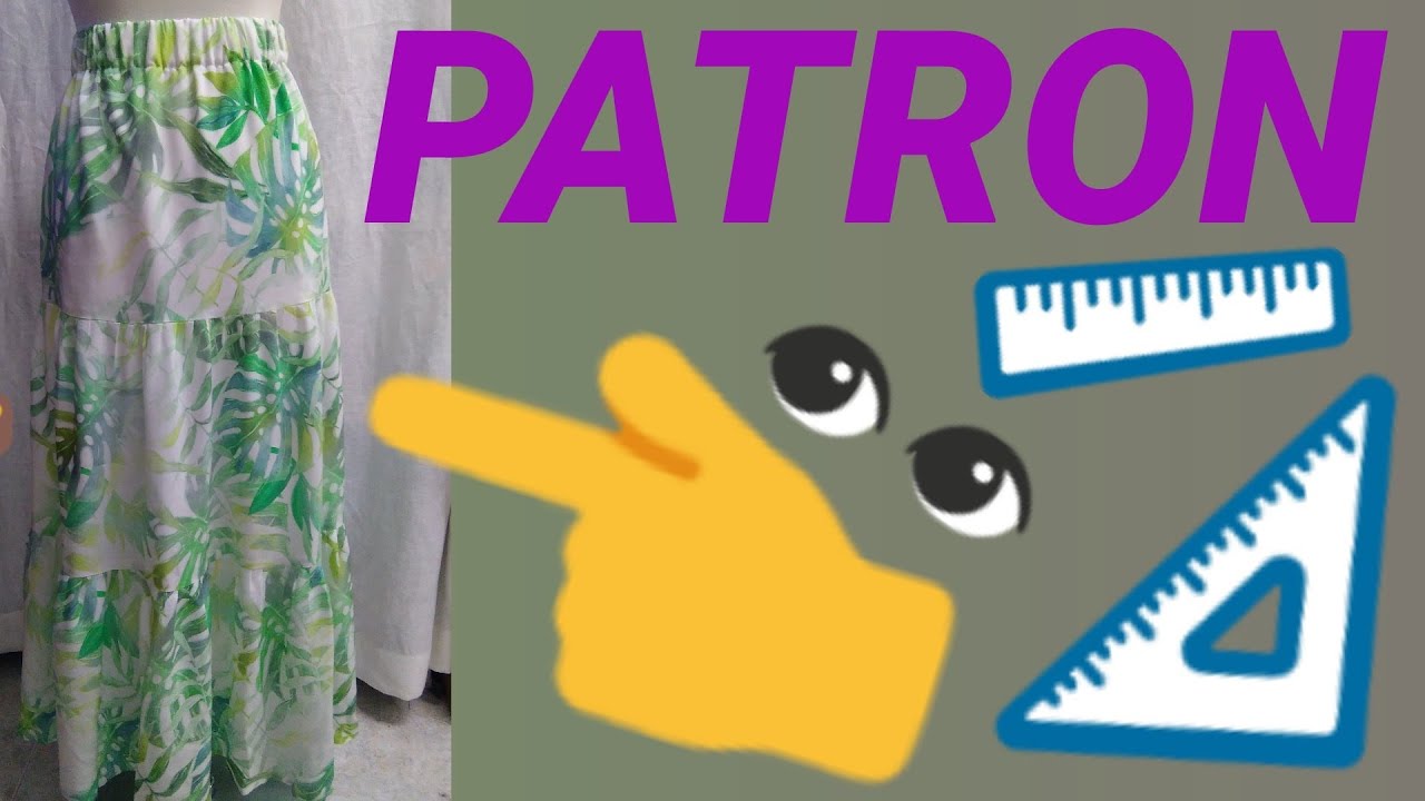 PATRON falda larga fruncida a capas.Faldas de MODA.