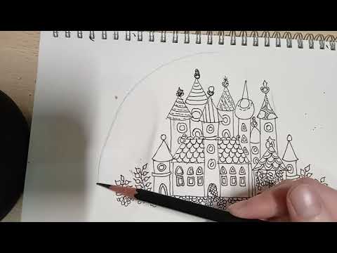画画教程秘密花园画作 快乐城堡