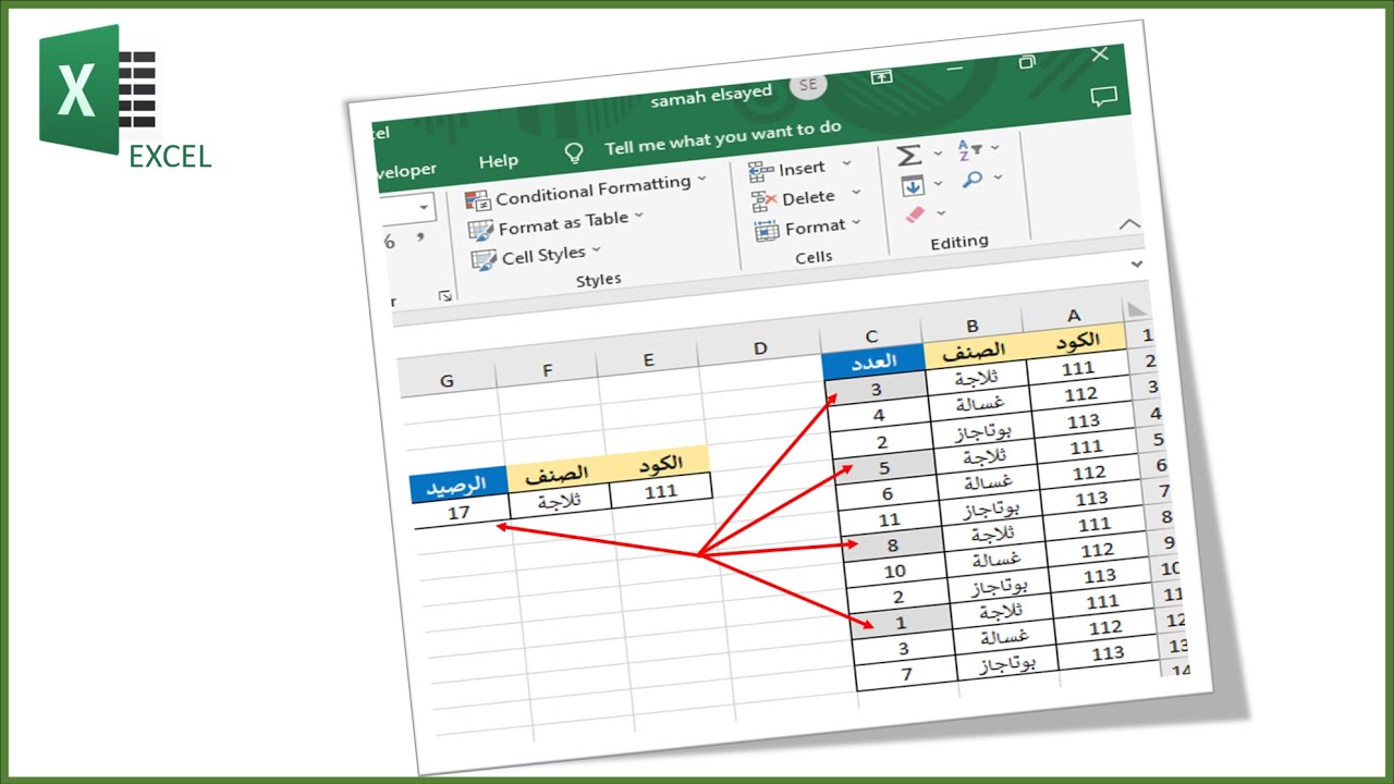 جمع ارصدة الاصناف المكرره ومعيار التعامل هو ( الكود)