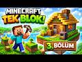 TEK BLOKTA İLK EVİMİ YAPTIM! 😱Minecraft Tek Blok #3