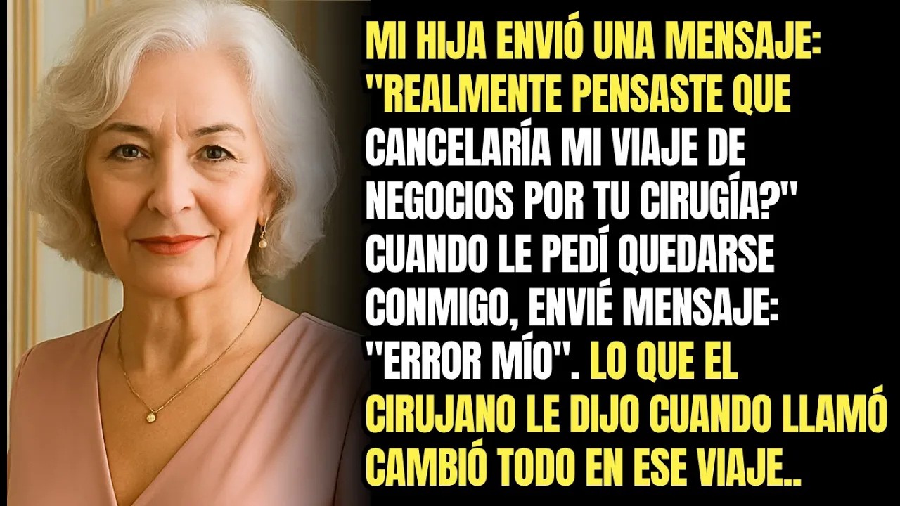 Mi Hija Envió Una Mensaje： ＂Realmente Pensaste Que Cancelaría Mi Viaje De Negocios Por Tu Cirug