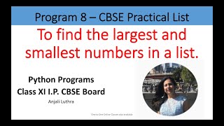 Python Programs | To find Highest and Lowest number out of a list. #anjaliluthra #pythonprogramming