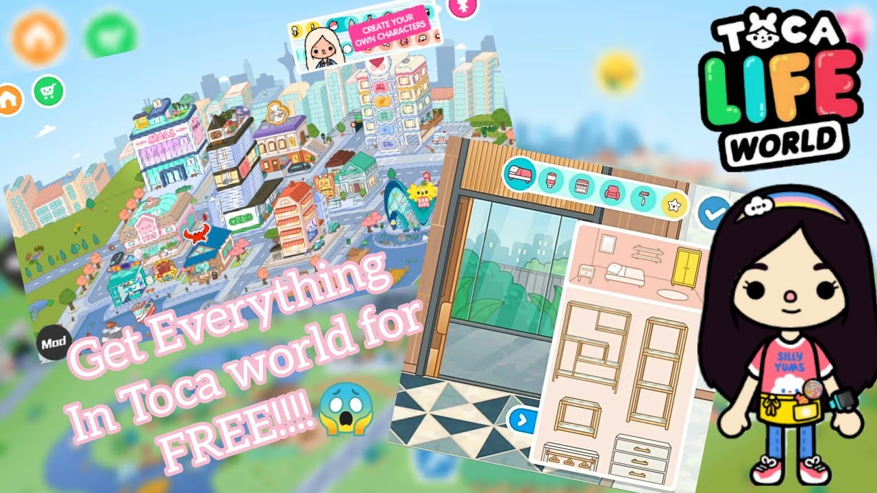 Toca World How to get all places, furniture and houses for Free!!!😱 on