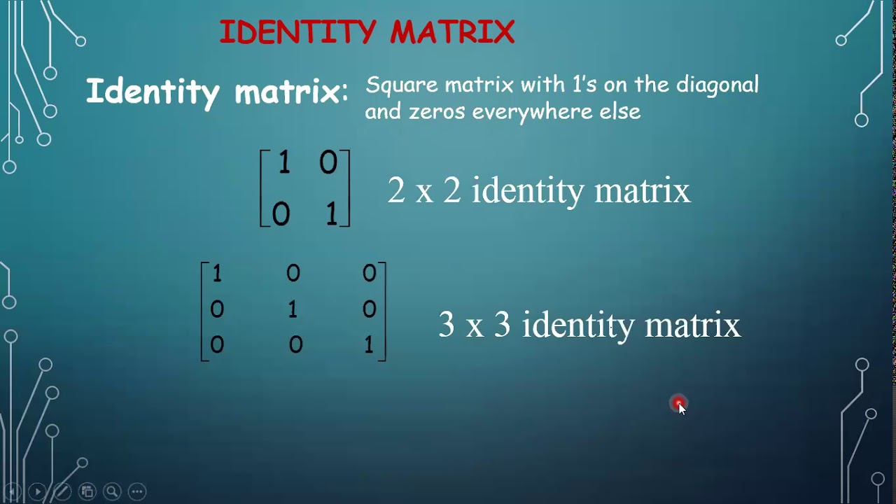 IDENTITY MATRIX. (multiply with another matrix). #GCSE #O`LEVEL - YouTube