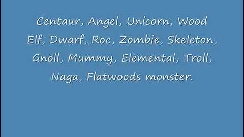 Scribblenauts Creature/Monster list