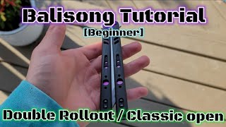 Beginner Butterfly Knife Trick Tutorial | Double Rollout/Classic Opening! Left and Right Hand!