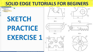 Solid Edge Tutorials #7 | Sketching | Sketch Practice Exercises 1