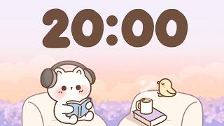 20 Minute Timer 🐱 Study Timer for Classroom Focus