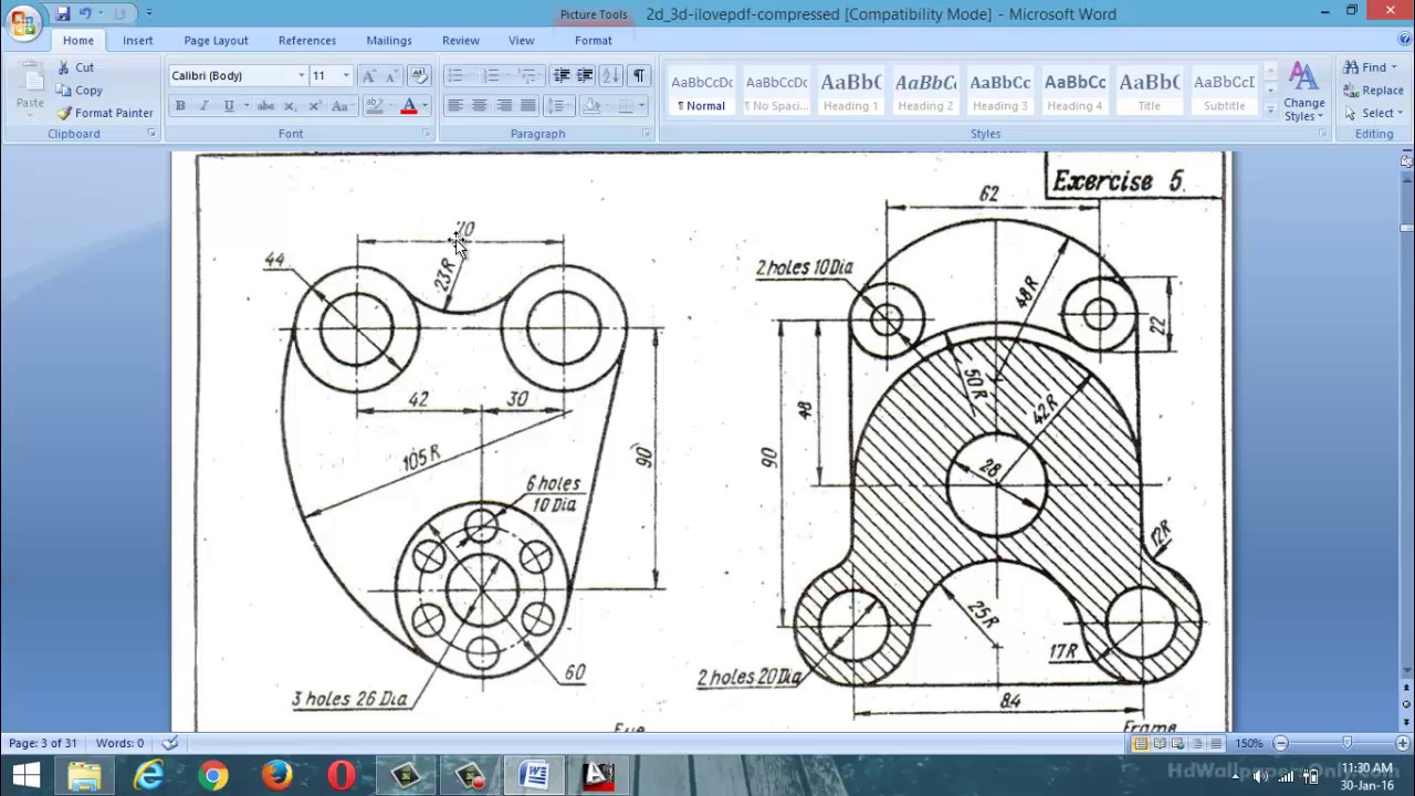 autocad 2D design practice examples class 1 YouTube