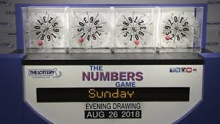 Evening Numbers Game Drawing: Sunday, August 26, 2018