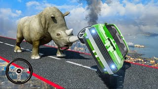 Animal Car Chase Ramp Stunt #4 - Wild Race Animal Car Chase Simulator - Android gameplay screenshot 2