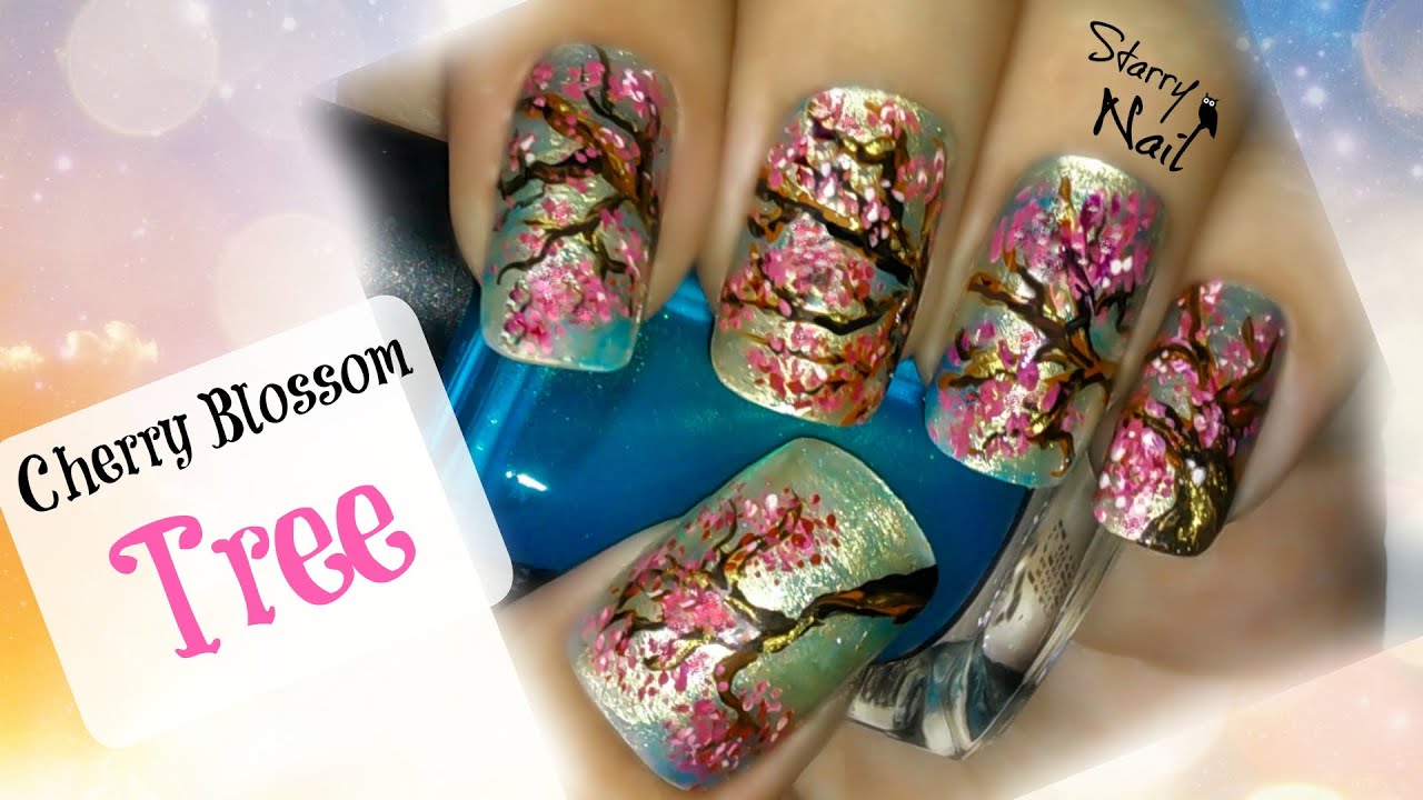 Cherry Blossom Tree Nail Art Tutorial YouTube