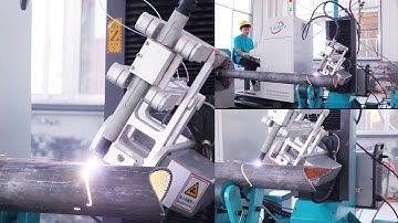 5 Axis Round Pipe CNC Plasma Cutting and Beveling Machine(Cutting demo video)