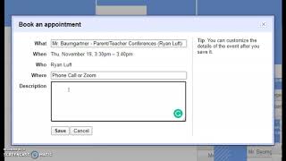 Fall Parent Teacher Scheduling Video