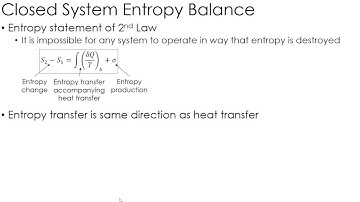 Thermodynamics Lecture 18: Closed System Entropy Balance