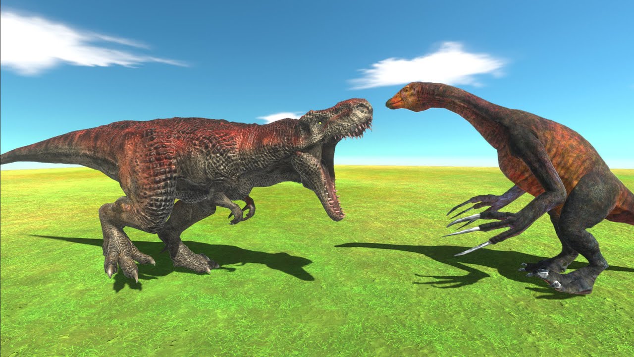 Therizinosaurus vs all Dinosaurs - Animal revolt battle Simulator