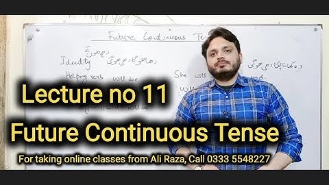 Future Continuous Tense | Lecture no 11 #syed_ali_raza_kazmi