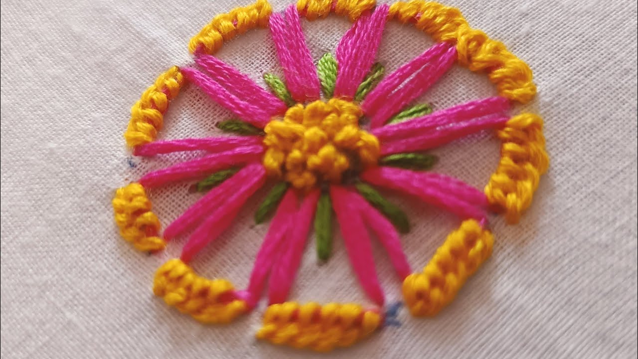 circular embroidery design hand embroidery Tutorial hand work YouTube