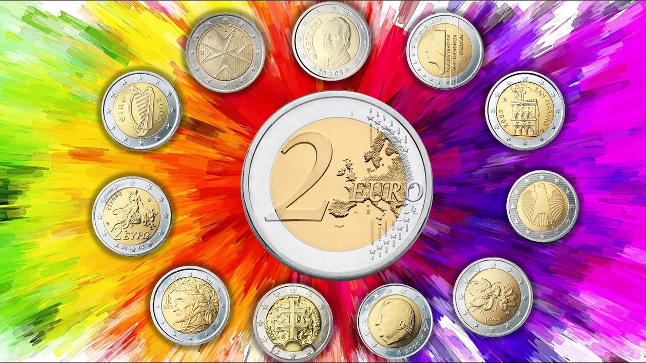 Nickel In 1 Euro Münze Mit Innerem Ring Und äußerem Ring Alle 2 EURO Kursmünzen - die komplette Übersicht aller 35 Münzen im